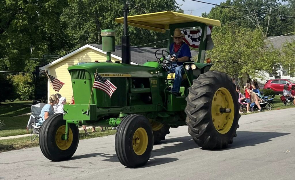 An old-fashioned John Deer tractor