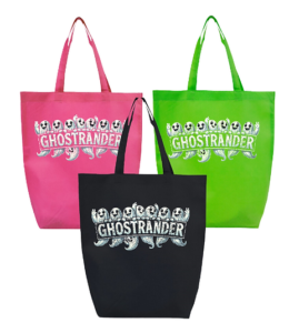 Ostrander "Ghostrander" colored tote bags